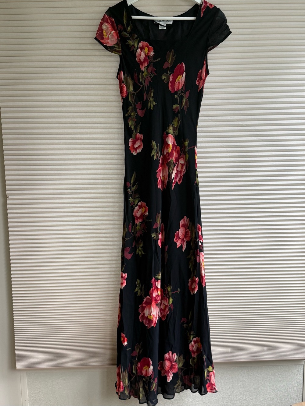 Vintage Dress Barn Maxi Dress Floral Black Sheer